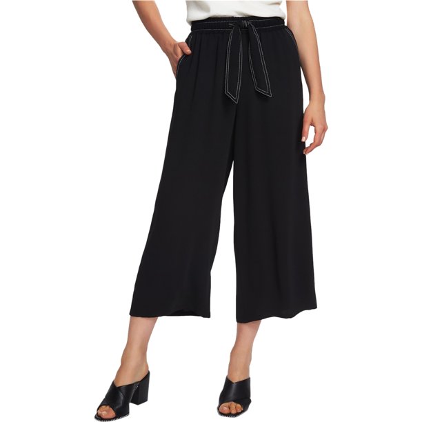 1.STATE Pantalones cortos casuales de pierna ancha para mujer, negro, grande