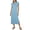 Light Blue summer dresses for women, variant on Womens Summer Casual Maxi Dresses Short Sleeve V Neck Collared Loose Long Dress Side Split Beach Vacation Tshirt Dress Khaki,S