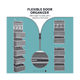 thumbnail image 4 of Organizador para puerta, organizador de 6 estantes detrás de la puerta, organizador colgante flexible para baño, 1 estante dividido en 2, 4 of 5
