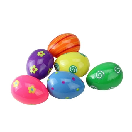Pack of 6 Assorted Multicolored Springtime Easter Eggs with Bright Painted Designs
