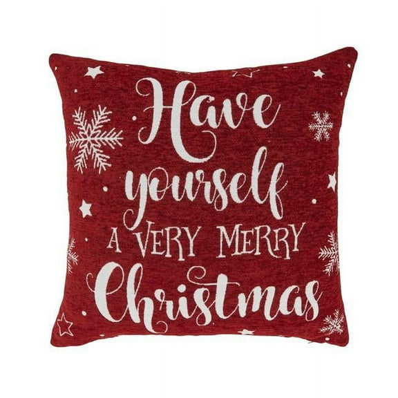 Festive Delight Chenille Jacquard Holiday Throw Pillow Cover