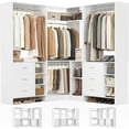 thumbnail image 3 of Homieasy Closet System with 6 Drawers, 4 Hanging Rods & Corner Tower, Corner Closet System with Hanging, 92.6" L-Shaped Walk-In Wardrobe Organizer, 2000+ lbs Capacity, Set of 3, White, 3 of 8