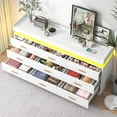 thumbnail image 3 of 9 Drawer Dresser with Charging Station and LED Lights, Modern Chest of Drawers with Power Outlet, Organizer Cabinet for Bedroom, Living Room, Entryway, White, 3 of 8
