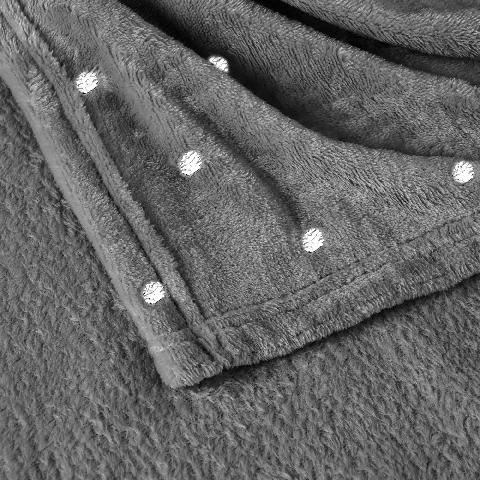 Superior Fleece Plush Fluffy Soft Blanket, Polka Dot All Season Blankets, Full/Queen, Gray
