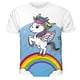 thumbnail image 1 of 2022 camiseta de verano para niñas, camiseta de dibujos animados de arco iris de unicornio para niños, ropa de moda para niños 10T Gao Jinjia LED, 1 of 2