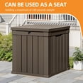 thumbnail image 4 of Uforic 51 Gallon Resin Outdoor Deck Box, Waterproof Lockable Storage Box with Side Handles for Patio Garden Pool, Light Brown, 4 of 9
