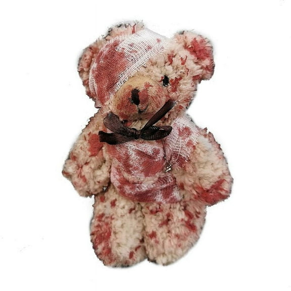 Halloween Bloody Plush Bear Pendant for Key Ring Keychain Injured Animal Bear for Doll for Key Ring for Bag for Key Scho