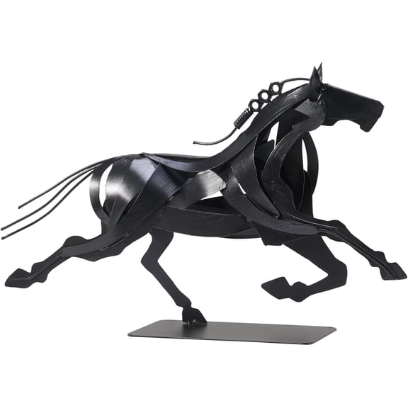 Rustic Running Horse Statue - Unique Metal Figurines for Home Decor, Gifts for Women & Men (Vintage Brown)