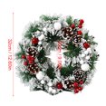 thumbnail image 2 of LHWEN Handmade Christmas Berry Wreath 32cm Rustic Flocked Floral Front Door Decoration with Mixed Decorations for Indoor Outdoor Holiday Decor, 2 of 7
