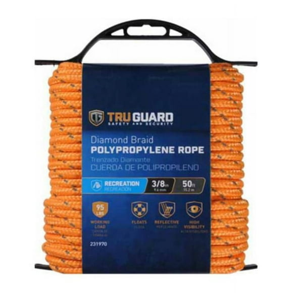 Mibro 231970 Corde à Repasser Tru Gaurd 0,37 Po x 50 Pi, Orange