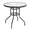 Dark Chocolate | Round, variant on Hassch Outdoor Dining Table with 1.8" Umbrella Hole, 31.5" Round Patio Table with Glass Top and Metal Legs for Garden, Deck, Backyard, Dark Chocolate