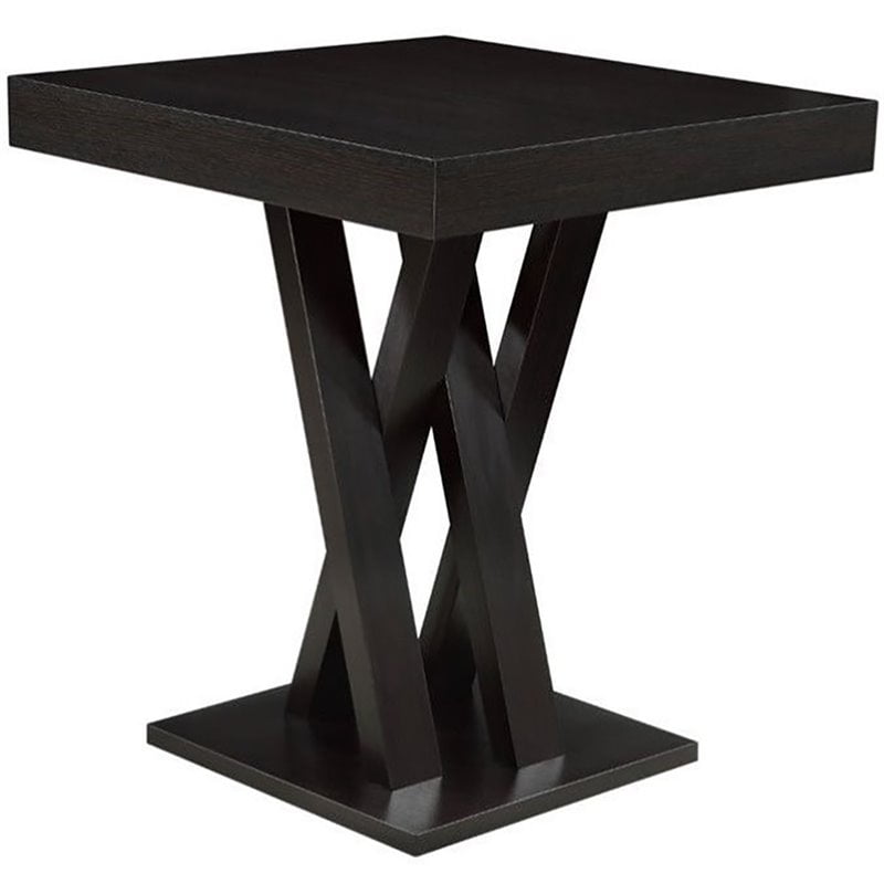 Bowery Hill 36" Square Criss Cross Base Pub Table in Cappuccino