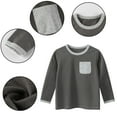 thumbnail image 1 of Esaierr Kids Boys Tees Solid Color with Pocket Tees for Toddler Spring Fall All Match Pullover T-Shirt Tops 1-9Y, 1 of 9