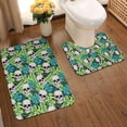 thumbnail image 2 of Honeii Skull and Palm Leaves Pattern Bathroom Anti-Skid Pad Bathroom Mat Vintage Seamless Pattern Not-Slip Toilet Rug Set, 2 of 6