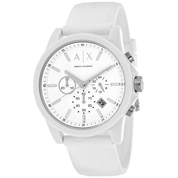 Men's AX1325 White Resin Quartz Dress Watch