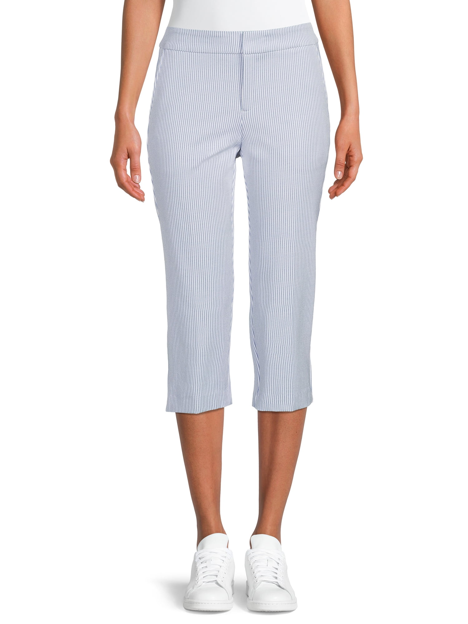 Time and Tru Women's Mid Rise Woven Capri Pants