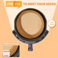 thumbnail image 2 of 200PCS Air Fryer Disposable Paper Liners,7.9 IN Large Size Round Air Fryer Parchment Paper Liners, Natural Food Grade, Non-Stick, Oil-Proof, Baking Paper Liners for Air Fryer, 2 of 5