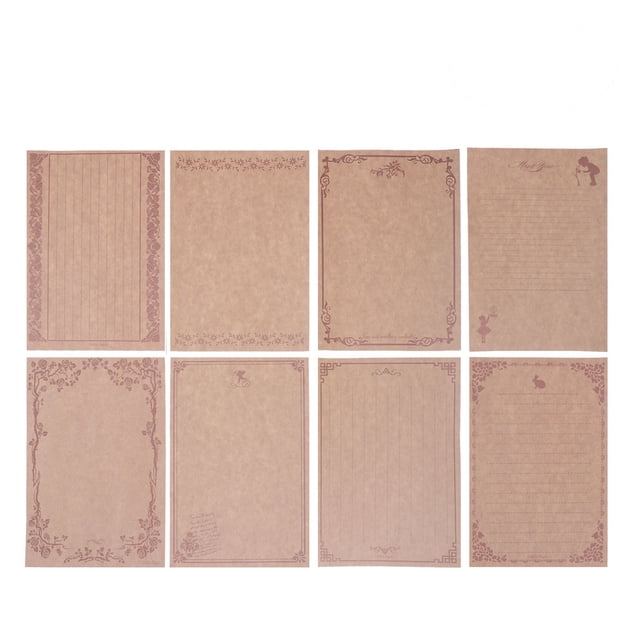 Miangastore Letter Writing Set Rectangular Kraft Paper 8Pcs 8.5x5.7in For Professionals Office Use