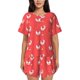 thumbnail image 1 of Balery Cartoon Rooster Conjunto de Pijama para Mujer con Estampado, Dos Piezas de Manga Corta y Shorts, Ropa de Dormir Suave con Cuello Redondo y Bolsillos-4X-Large, 1 of 6