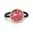 thumbnail image 1 of La textura de la carne cruda de alimentos carne roja Cinta para el pelo de metal plateado y tocado de goma, 1 of 3