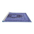 thumbnail image 2 of Ahgly Company Machine Washable Indoor Round Medallion Blue Traditional Area Rugs, 3' Round, 2 of 4