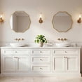 thumbnail image 3 of PERFNIQUE Gold Scalloped Mirror, 20'' Round Wall Mirrors Wavy Wood Framed for Bathroom Nursery Bedroom Living Room Entryway, Decorative Modern Wall Decor, 3 of 8
