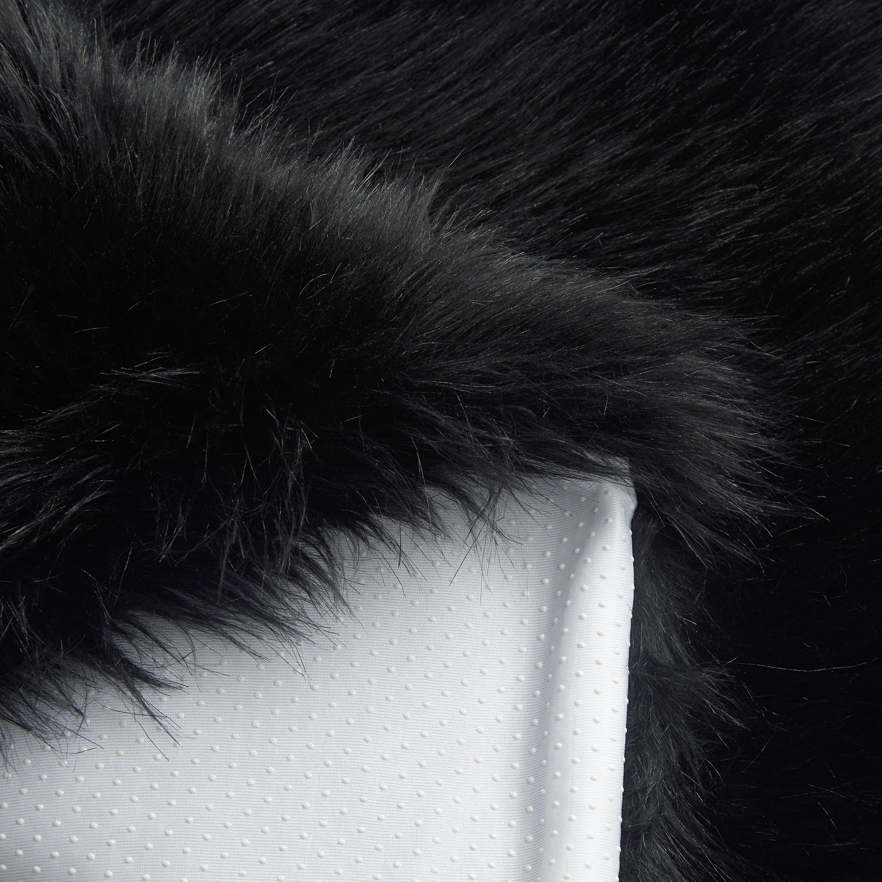 Lanco Fluffy Sheepskin Faux Fur Shag Area Rug, Black, 30 x 46 Bedroom, Living Room, Bathroom.