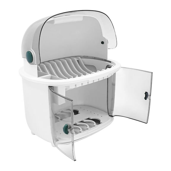 2 Tier Countertop Kitchen Plastic Dish Drying Rack 37.8*28.3*44.3cm Modern Drying Rack