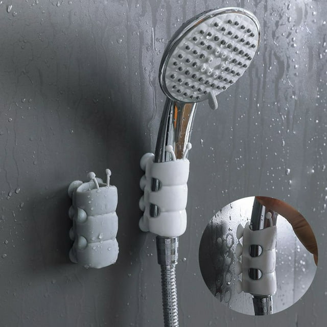 Meitianfacai Suction Cup Showerhead Bracket Shower Bathroom Showerhead Non Perforated Showerhead Suction Cup Fixed Base, Gray