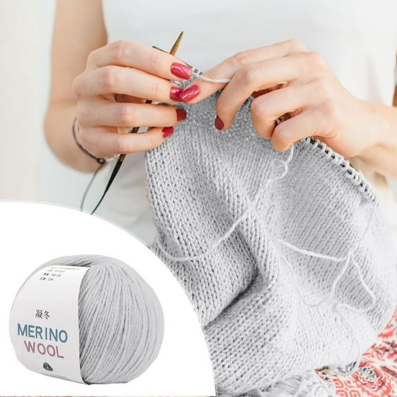 Dmlowu Yarn for Crocheting, Luxury Soft Wool Velvet Crochet Yarn, Thick Worsted Weight Yarn for Knitting Sweaters Gloves Scarf Diys Toys, 1.8oz/50g Multicolor Fiber Wool Yarn, Light Gray