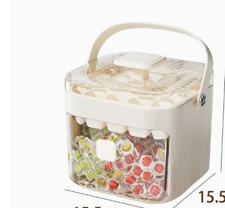 Ice Cube Tray with Lid and Bin, Ice Trays for Freezer, Flexible Ice Cube Trays,2 Pack for Freezer,48 Double Portable Ice Maker with Ice Scoop for Personal Use in Whiskey, Cocktail, Coffee and DIY