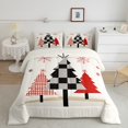 thumbnail image 2 of Manfei Abstract Xmas Tree Bedding Comforter Set,Red Snowflake Twin Comforter Sets,Merry Christmas Bedding Set For Teens,Super Cozy Room Decor Reversible,2pcs, 2 of 8