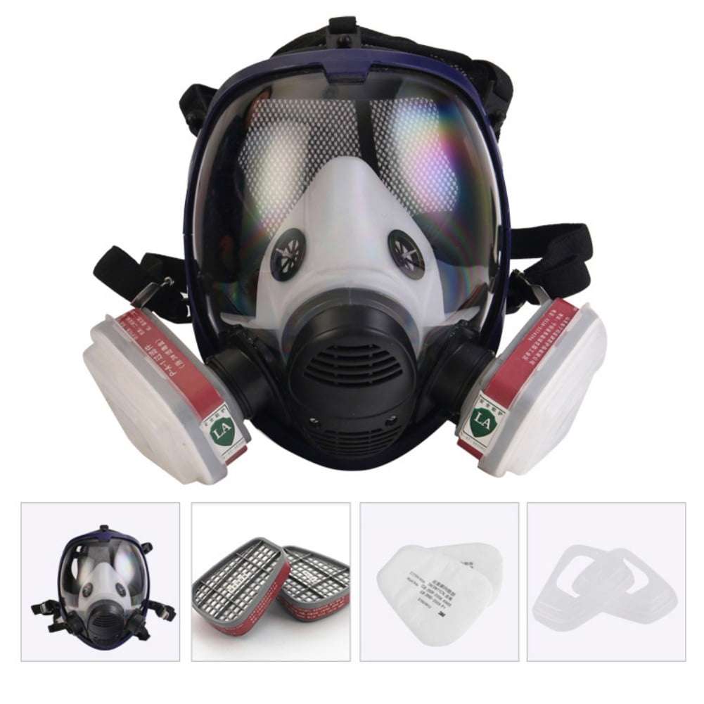 At søge tilflugt cirkulære underordnet Rubber Respirator Mask Protection Full Face Gas Pesticides Mask for  Painting Industrial Use Chemical Handling Welding Prepping - Walmart.com