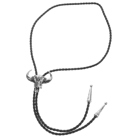 LOLIPPYY Vintage Bull Bolo Tie with Adjustable Faux Rope for Western Style Outfit