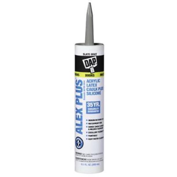Alex Plus 10.1 oz Slate Gray Acrylic Latex Caulk With Silicone 4PK