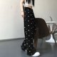 thumbnail image 2 of Pantalones holgados de pierna ancha estilo Harajuku para mujer, pantalones rectos elásticos de cintura alta a la moda de verano, pantalones deportivos coreanos estilo Y2k, 2 of 4