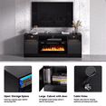 thumbnail image 6 of BREEZEHEAT Electric Fireplace TV Stand-70 inch TV Stand with 36" Electric Fireplace-Living Room Tv Cabinet with Storage for TVs Up to 80"-Led Entertainment Center，Modern Media Console (Black), 6 of 10
