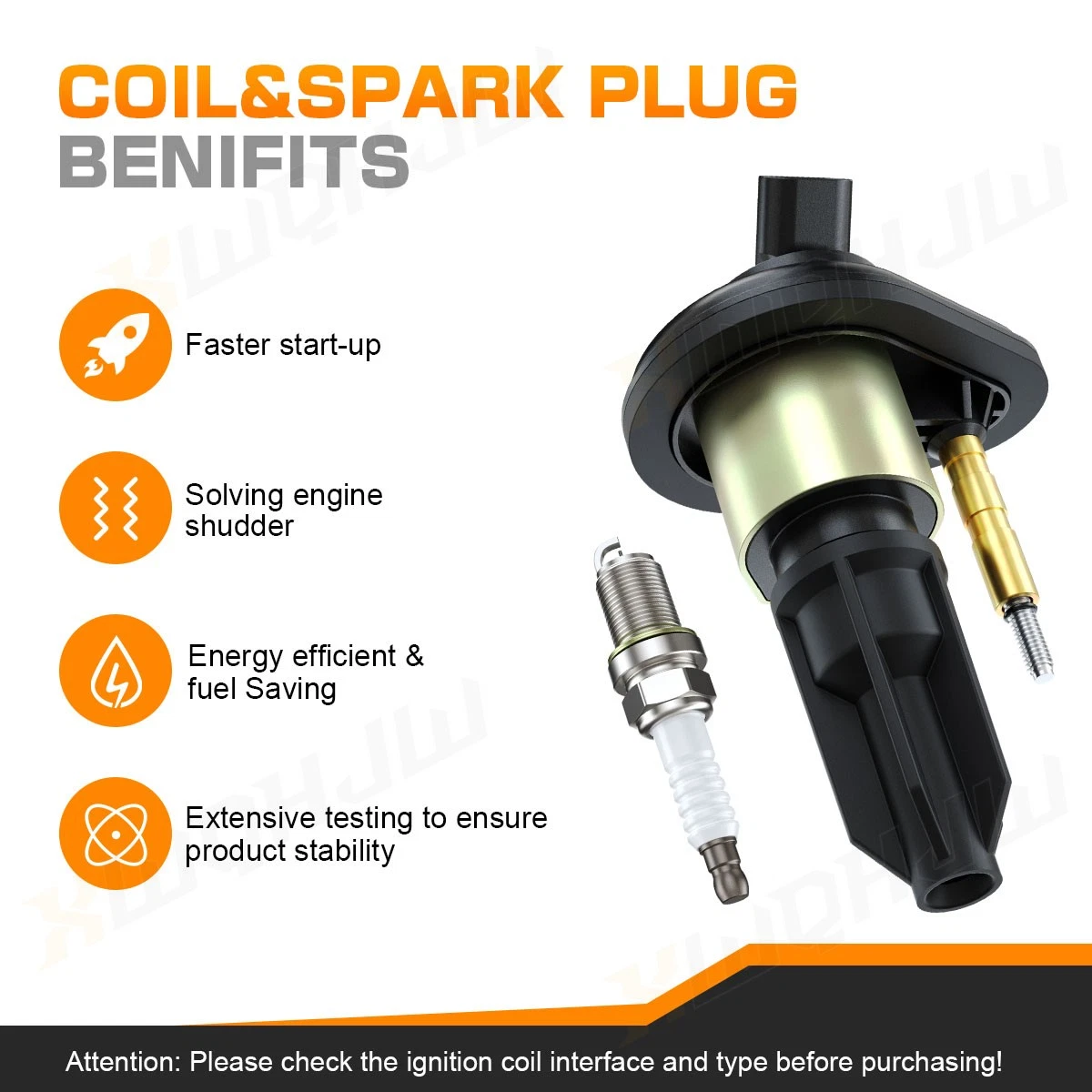 6 Pack Ignition Coils and 6 Iridium Spark Plugs Kit For 2004-2005 Buick Rainier 4.2L l6