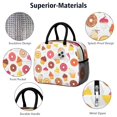 thumbnail image 4 of Lunch Bag Lunch Box for Women Reusable Insulated Lunch Bags,Water-Resistant Donut and Cupcakes Cooler Lunch Tote Bag, Large Capacity for Work Travel Picnic, 4 of 6