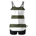 thumbnail image 5 of Ayfxijin Women's High-Waisted Tummy Control Tankini,Striped Two-Piece Split Swimwear S-XXL, 5 of 6