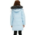 thumbnail image 5 of ZSHOW Big Girls' Coat Recycled Warm Winter Coat Waterproof Long Winter Puffy Jacket Light Blue 14/16, 5 of 10