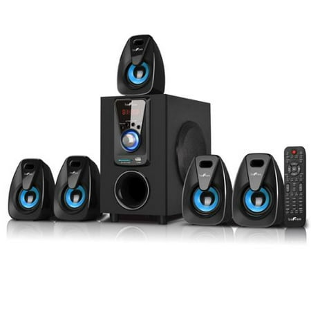 beFree Sound BFS-400 5.1 Channel Surround Sound Bluetooth Speaker System in Black and