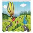 thumbnail image 3 of Ambesonne Hot Air Balloon Shower Curtain, Cartoon Style Sky, 69"Wx75"L, Multicolor, 3 of 3