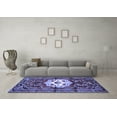 thumbnail image 3 of Ahgly Company Machine Washable Indoor Rectangle Persian Blue Traditional Area Rugs, 5' x 7', 3 of 4