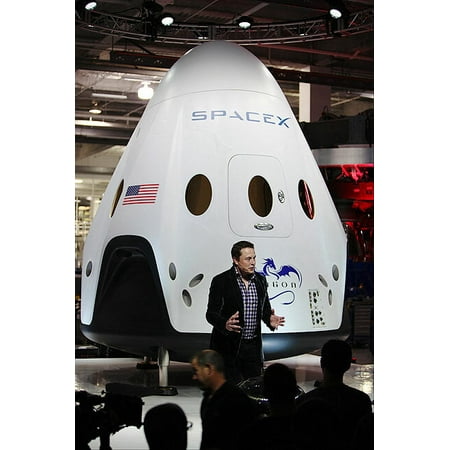 SpaceX CEO Elon Musk Unveiling Dragon V2 - 20x30 Inch Glossy Laminated Poster - Stunning Detail and Bold Colors
