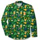 thumbnail image 1 of Camisa de hombre con patrón, camisa de talla grande, para uso diario, de calle, de manga larga, con cuello en V y hebilla, de diseñador de moda, informal, cómoda y transpirable, 1 of 6
