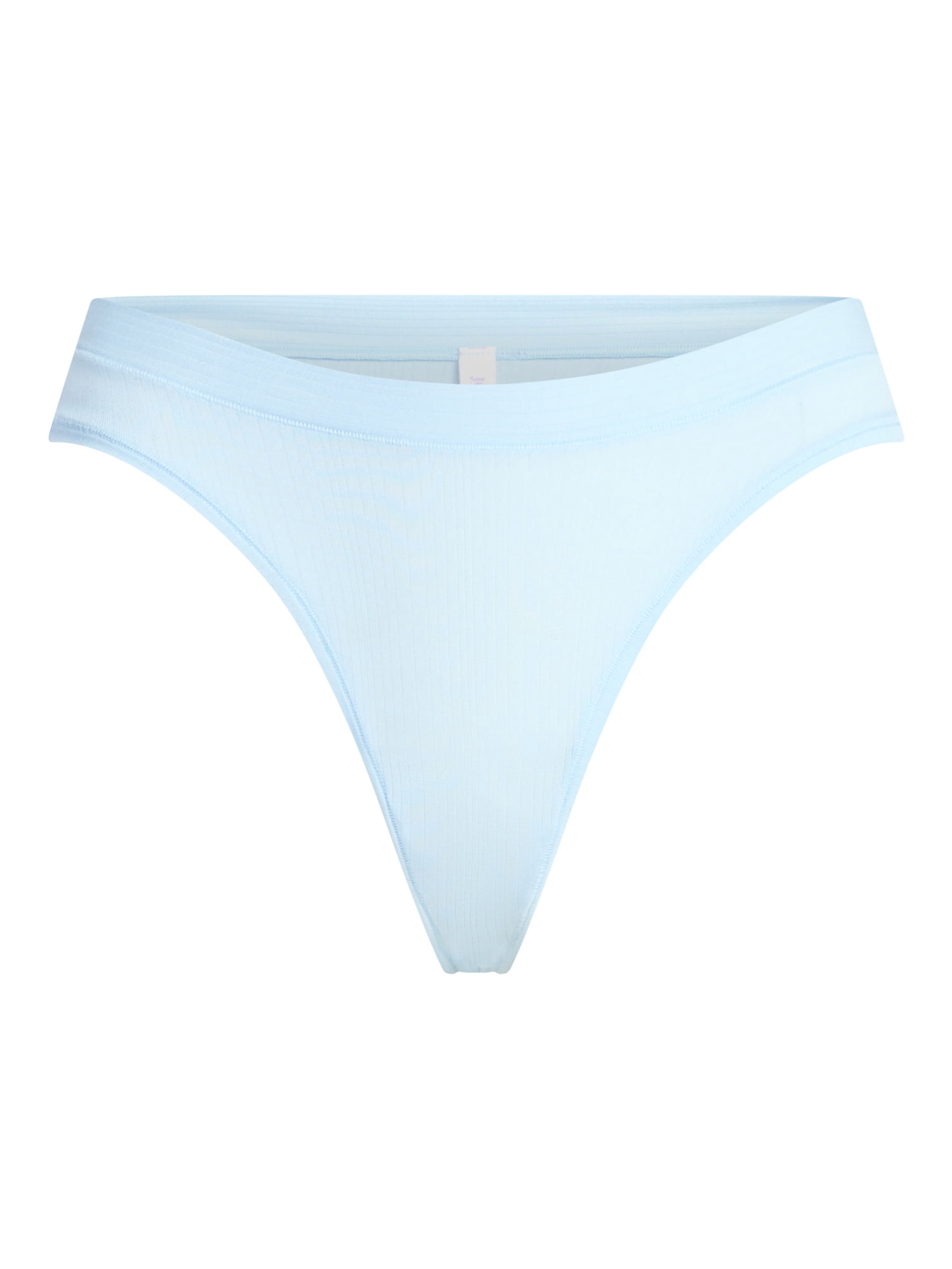 Joyspun Women's Ribbed Modal Thong Panties, 3-Pack, Sizes XS-3XL