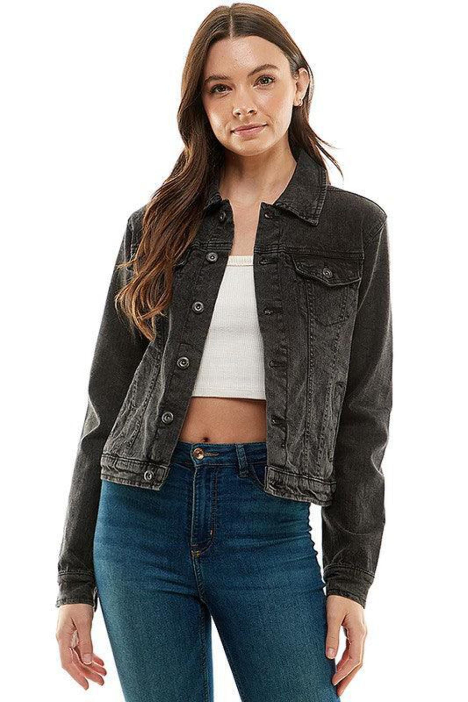 Spandex Ladies Casual Denim Jacket - Walmart.com