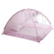 thumbnail image 4 of Red para cuna de bebé, instalación gratuita plegable, alambre de acero, transpirable, red de malla para cama infantil, color rosa, 4 of 9