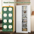 thumbnail image 6 of Letaya White Storage Cabinet with Adjustable Shelves-Metal Home Kitchen Pantry Cabinets with Doors,Organization Locker for Cupboard/Bedroom/Dining/Living/Bathroom/Office/Garage Room, 6 of 8